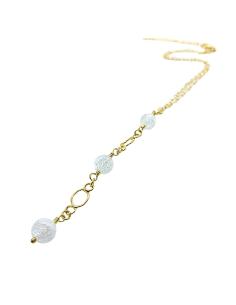 collier artisanal argent plaqué or vermeil avec cristal de roche collection Charlotte de chez Just'In Jewels