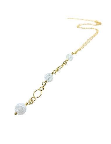 collier artisanal argent plaqué or vermeil avec cristal de roche collection Charlotte de chez Just'In Jewels