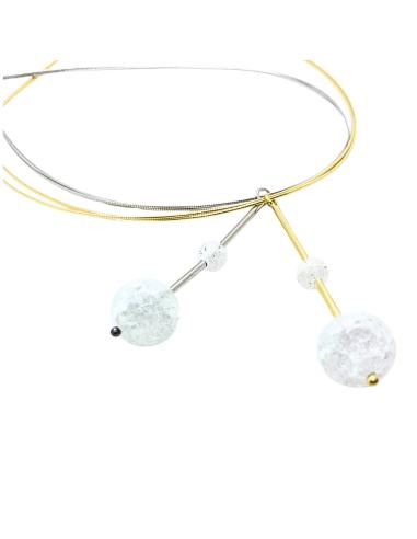 Collier artisanal argent  vermeil tige double...