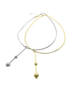 collier artisanal en argent plaqué or vermeil pour femme avec perles diamantées création fait main Just'In Jewels