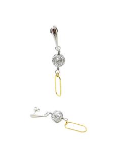 boucles d'oreilles pour femme argent bicolore collection Louise bijoux artisanaux de chez Just'in jewels
