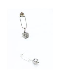 boucle d'oreille argent rhodié antiallergique collection Louise un des bijoux artisanaux de Just'in jewels
