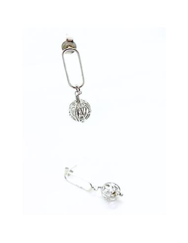 boucle d'oreille argent rhodié antiallergique collection Louise un des bijoux artisanaux de Just'in jewels