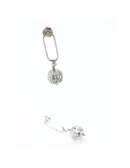 boucle d'oreille argent rhodié antiallergique collection Louise un des bijoux artisanaux de Just'in jewels