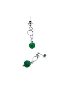 boucle oreille  argent rhodié collection charlotte avec agate verte création just'in jewels 2