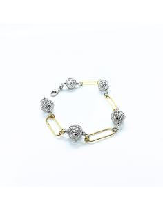 Bracelet argent bicolore rhodié et vermeil collection louise création just'in jewels 2