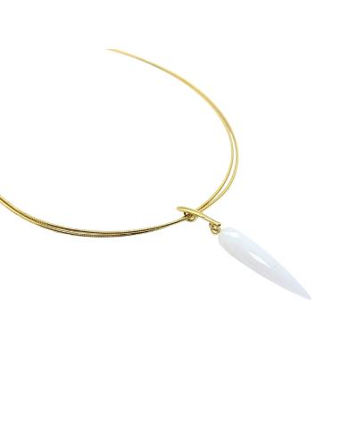Collier artisanal argent vermeil double omega...