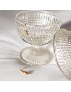 Boucle d'oreille artisanale en argent plaqué or vermeil antiallergique pour femme. Création made in belgium 2