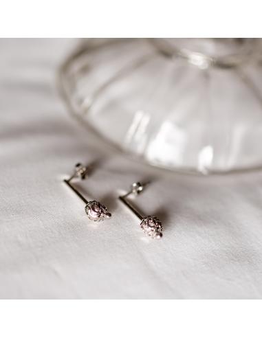 Boucle d'oreille tige en argent antiallergique rhodié création artisanale pour femme réalisée par Just'In jewels