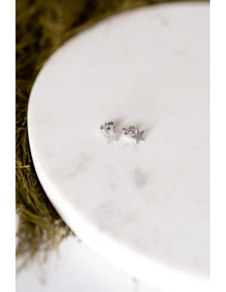 perceuse d'oreille argent rhodié antiallergique étoile 5mm création artisanale Just'in Jewels