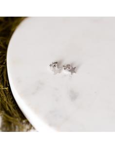 boucle d'oreille en argent plaqué or vermeil en forme d'étoile de 5mm. Création artisanale de Just'in Jewels 2