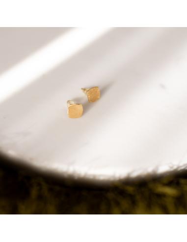 Puce d'oreille carrée vermeil medium