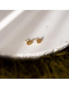 boucle oreille forme ovale argent plaqué or vermeil création artisanale de JUSTin JEWELS