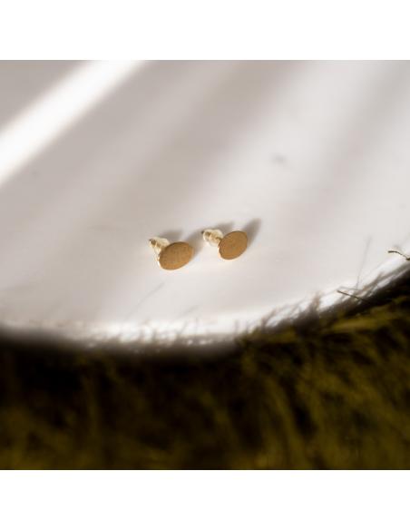 boucle oreille forme ovale argent plaqué or vermeil création artisanale de JUSTin JEWELS