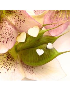 création artisanale pour femme boucle d'oreille en argent rhodié en forme de coeur imaginé par JUST'IN JEWELS 2