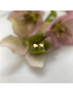 Boucle d'oreille artisanale argent plaqué or vermeil forme coeur création Just'in Jewels pour femme