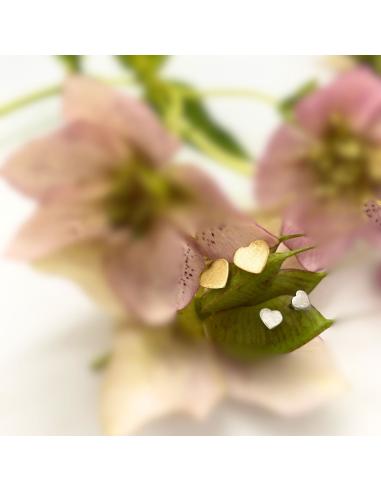 Perceuse d'oreille coeur rhodiée grand