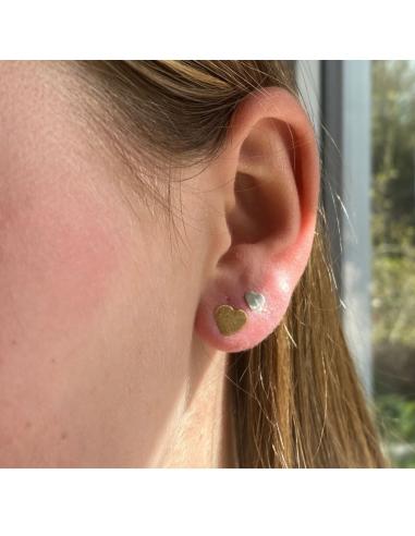 Perceuse d'oreille coeur rhodiée grand