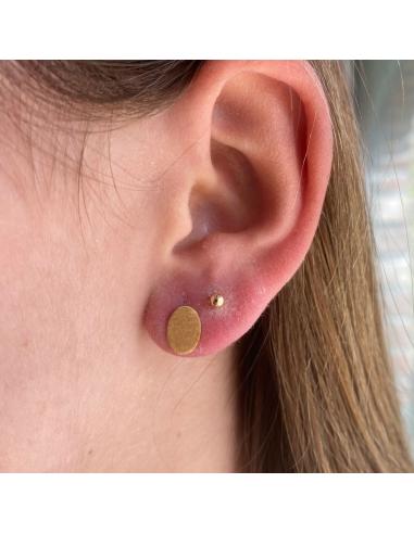 Puce d'oreille ovale vermeil medium
