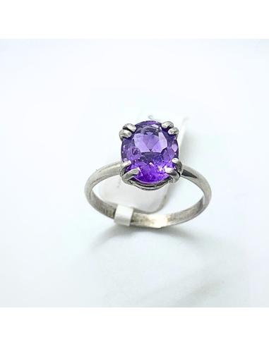 Bague argent améthyste ovale T62