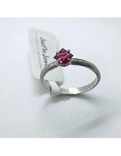 Bague argent rhodié antiallergique avec spinelle rose création artisanale de JUST'IN JEWELS 2