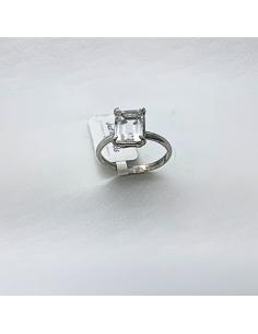 bague artisanale en argent avec cristal de roche finition rhodiée antiallergique 2