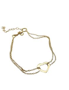 bracelet argent plaqué or vermeil avec motif coeur évidé création artisanale de just'in jewels