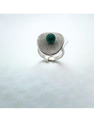 Bague artisanale ONDINE malachite T53