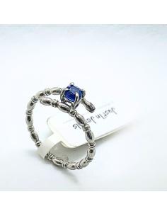 Bague argent rhodié pour femme création artisanale avec cyanite de Just'In Jewels