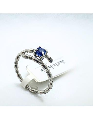 Bague argent rhodié pour femme création artisanale avec cyanite de Just'In Jewels