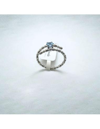 Bague argent spirale topaze t59