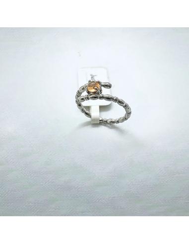 Bague argent spirale grenat mandarin T52
