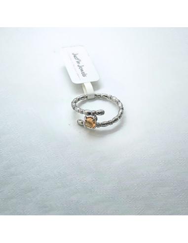 Bague argent spirale grenat mandarin T52