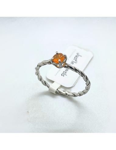bague argent rhodié antiallergique création artisanale pour femme avec opale de feu naturelle