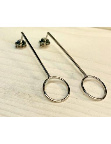 Boucle d'oreille fait main argent anneau LILI
