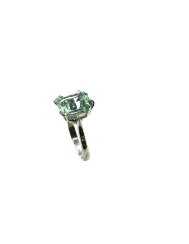 Bague argent prasiolite rectangulaire T56