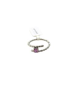 bague argent rhodié avec véritable pierre naturelle de saphir rose création artisanale de just'in jewels 2