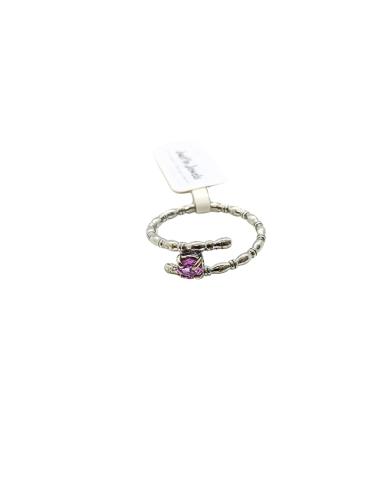 Bague argent spirale saphir rose T59
