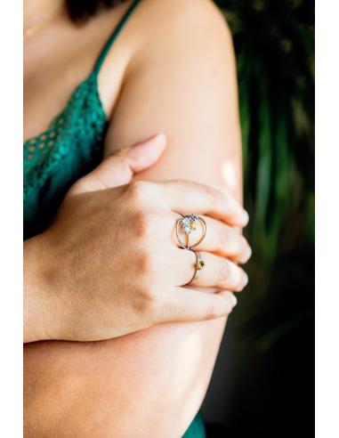 Bague argent solitaire citrine T59