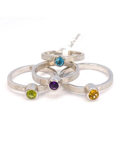 Bague argent solitaire citrine T59