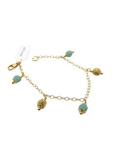 bracelet artisanal argent plaqué or vermeil avec véritable amazonite collection alexiane de chez Just'in jewels