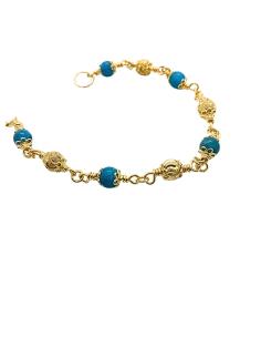 bracelet artisanal antiallergique argent plaqué or vermeil avec perles d'apatite