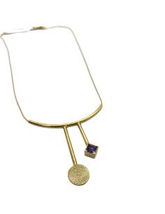 collier artisanal argent plaqué or vermeil avec améthyste swiffé création just'in jewels 2