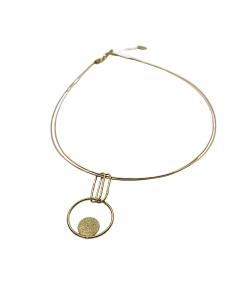 collier artisanal argent plaqué or vermeil motif lili double cable omega 2
