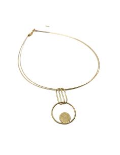 collier artisanal argent plaqué or vermeil motif lili double cable omega
