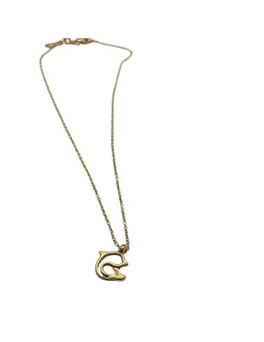 Collier artisanal en argent plaqué or vermeil pour enfants motif dauphin