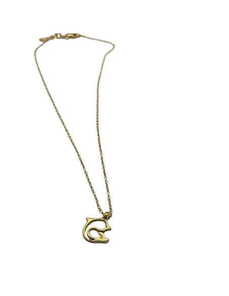 Collier artisanal en argent plaqué or vermeil pour enfants motif dauphin