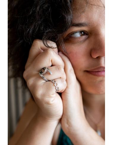 Bague argent 5 anneaux T51