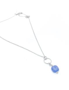 collier artisanal en argent avec véritable cyanite création belge fait main par just'in jewels 2