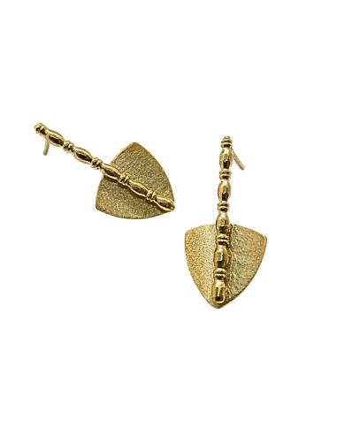 Boucle d'oreille argent vermeil tige et triangle